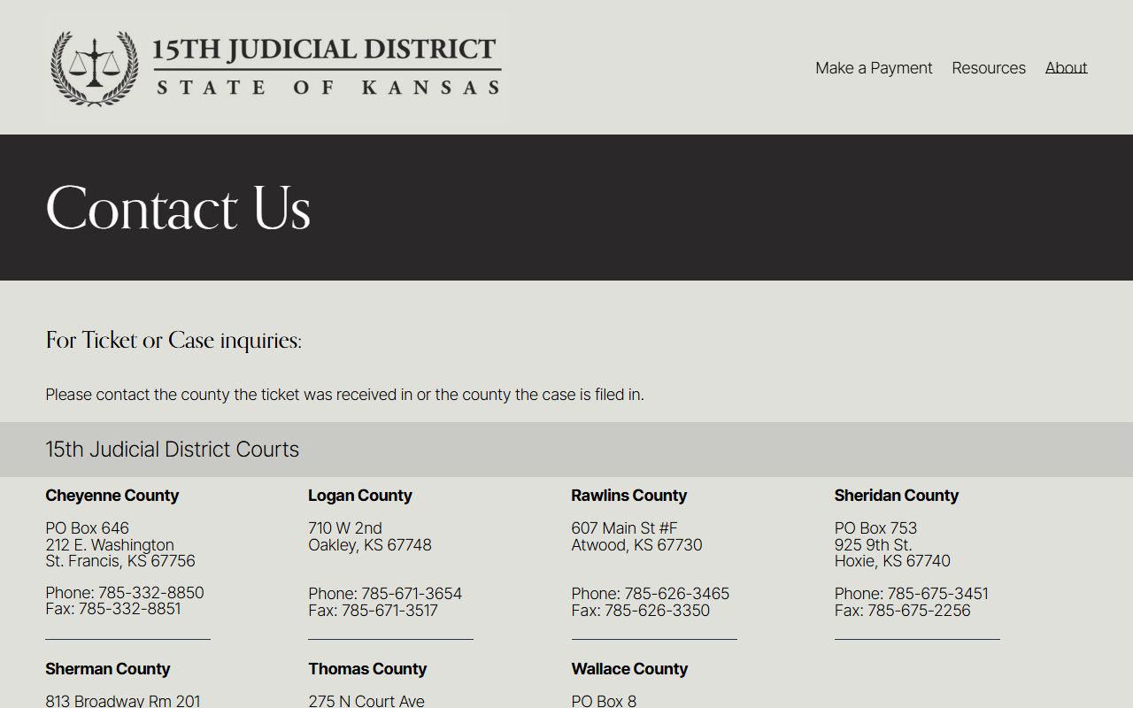 Wallace County court records after arrest District Court contact information