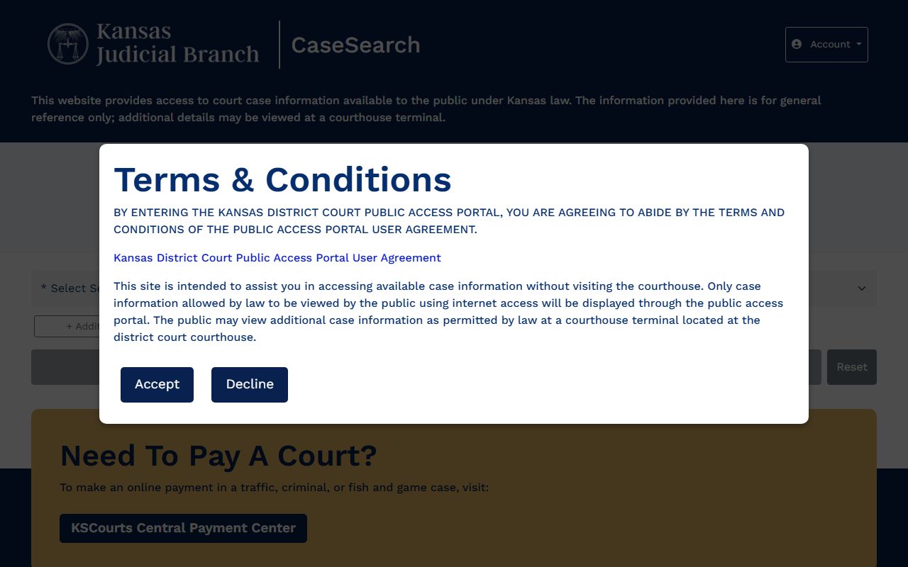 Kansas CaseSearch for Wallace County court records after jail arrest